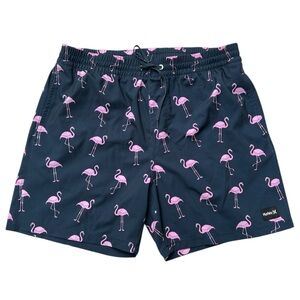 Hurley Men’s Cannonball Volley Flamingo Boardshort Navy Summer, Size Large